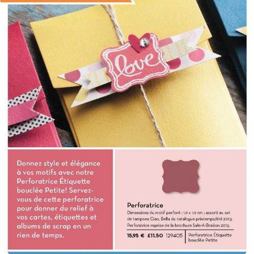 La Perforatrice Étiquette bouclée Petite est disponible