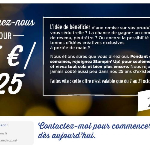 Rejoignez mon équipe pour 25 € seulement…